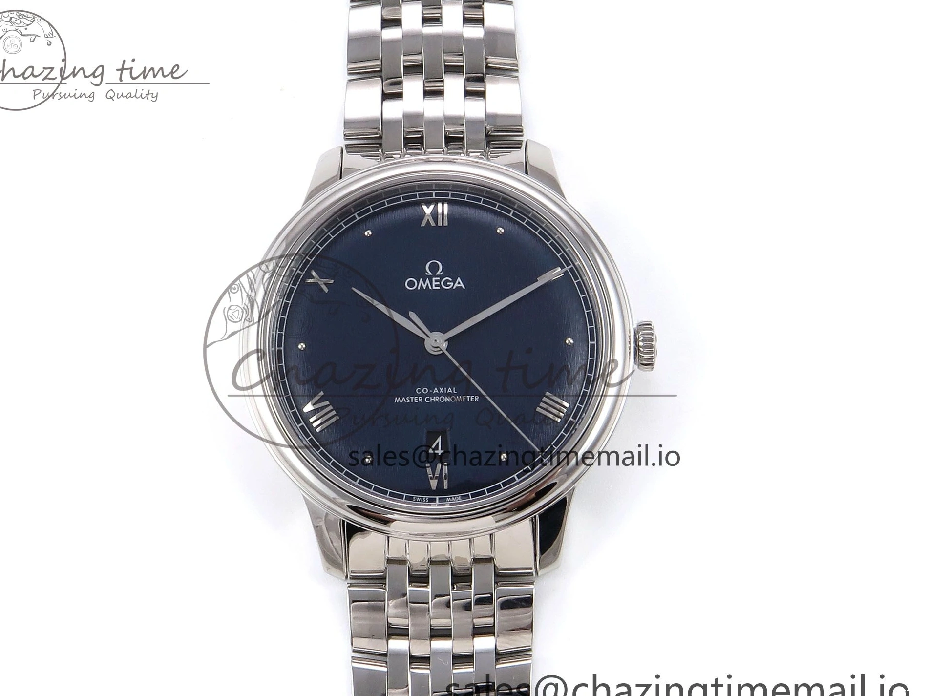 0225 Supportive De Ville Date SS VSF 1:1 Best Edition Blue Dial on SS Bracelet A 7700